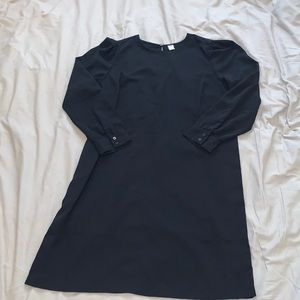 Old Navy Black Chiffon Dress with long puffed sleeves